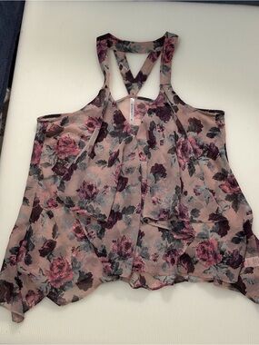 Women's Floral Tiered Zinga Halter Tank Top